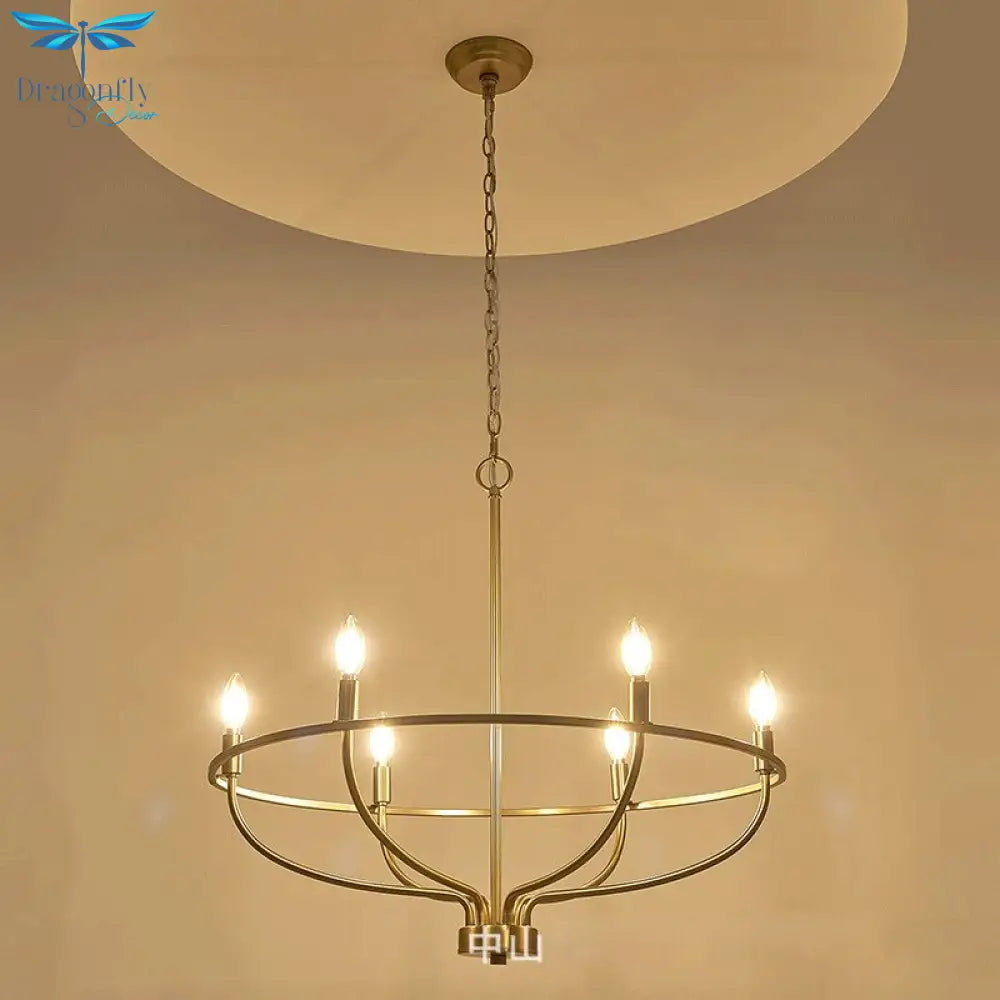 Modern Iron Ring Light Pendant Chandelier - Decorative Ceiling For Living Room And Dining