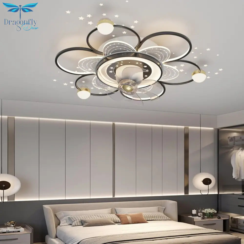 Modern Led Ceiling Fan Light Lamp - Ideal For Bedroom And Dining Room Décor Includes Remote