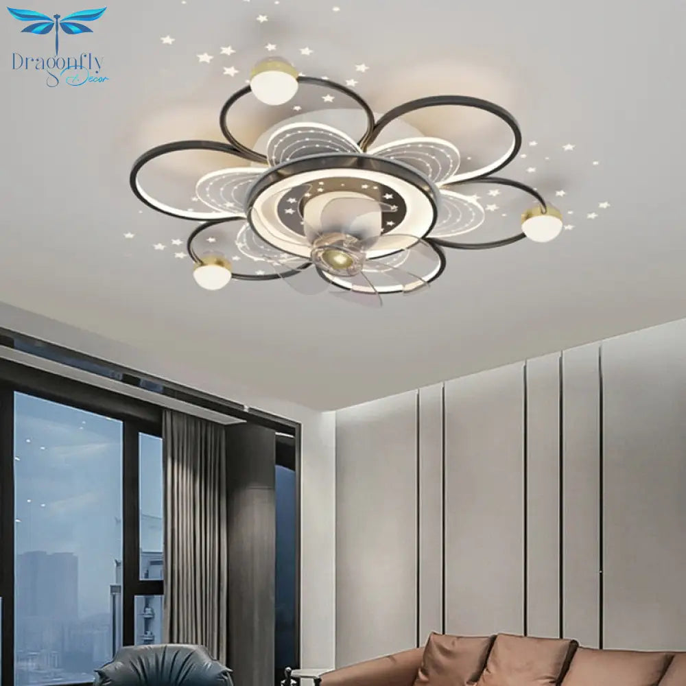 Modern Led Ceiling Fan Light Lamp - Ideal For Bedroom And Dining Room Décor Includes Remote