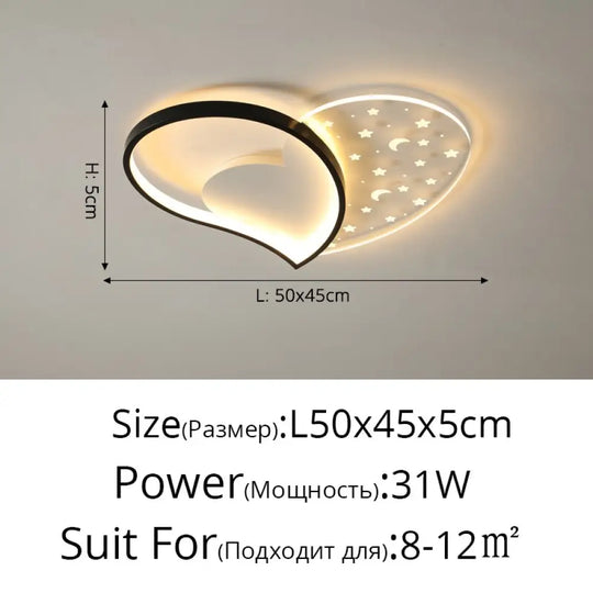 Modern Led Ceiling Lamp Simple Home Heart - Shaped Lamps Living Room Bedroom Study Light Indoor