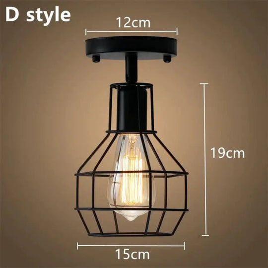 Modern Led Ceiling Lights Adjustable Angle Iron Cage Loft Bulb Lamps E27 Industrial Indoor Lighting