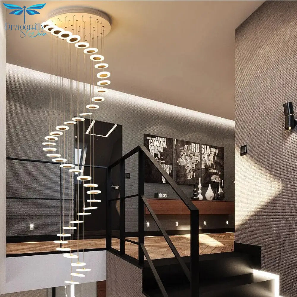 Modern Led Chandelier Living Room Pendant Lamp Bedroom Fixtures Stairs Suspended Lights Restaurant