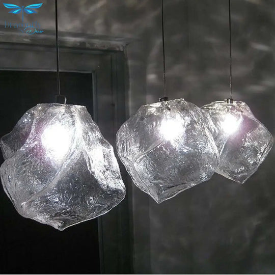 Modern Led Chandeliers Ice Glass Pendant Lightshome Lamp Living Room Bedroom G4 Bulb Lighting