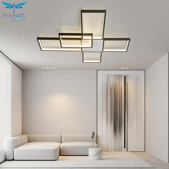 Modern Led Chandeliers Lamp For Living Room Bedroom Study Indoor Gold/Black Color Ceiling Free