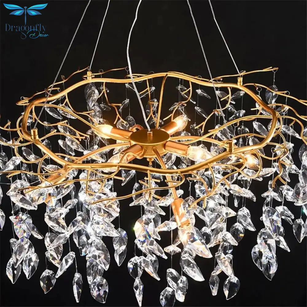 Modern Led Crystal Chandelier Lighting Luxury Home Decor Lamp For Living Room Hotel Hall Villa Art