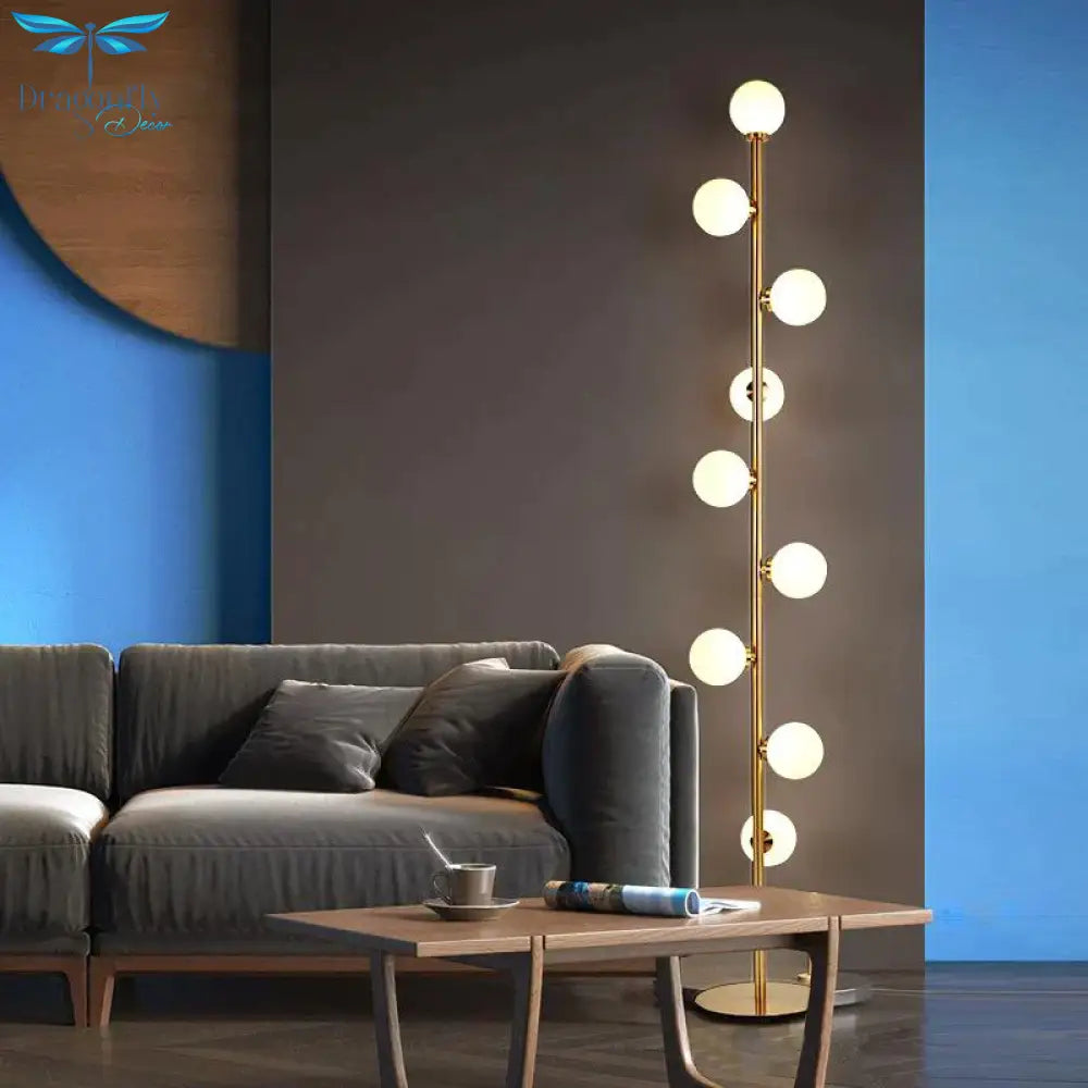 Modern Led Floor Lamp Glass Ball Gold Lamps For Living Room Bedroom Study Nordic Home Decor Light