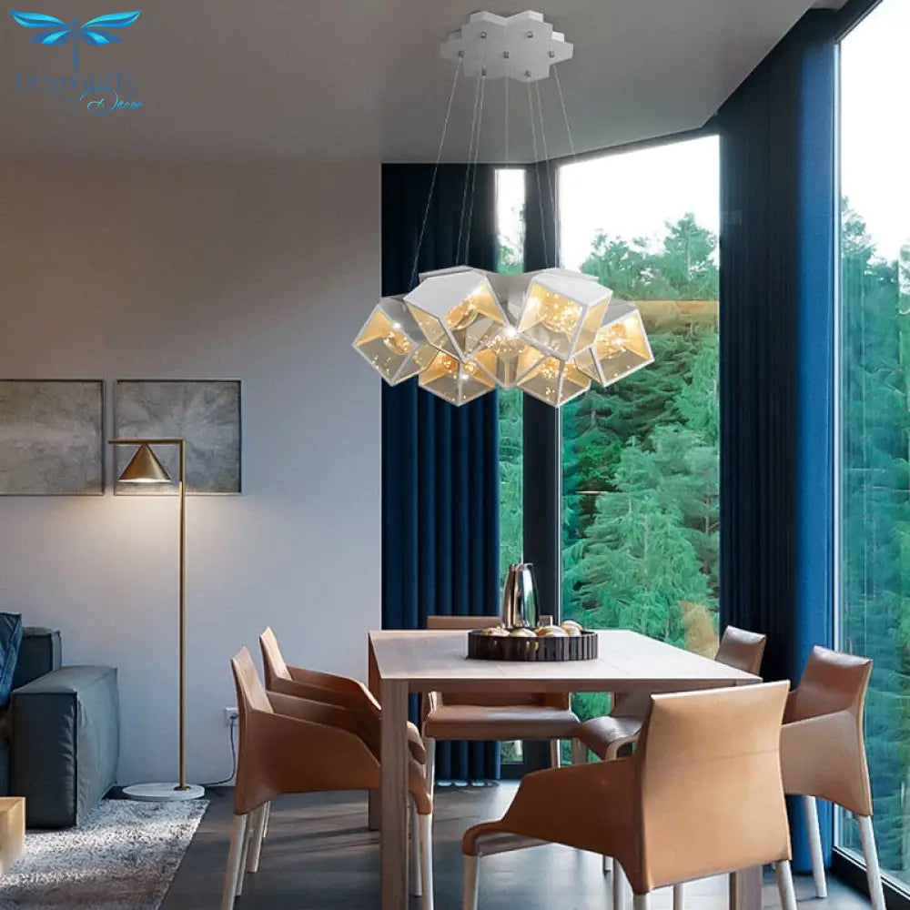 Modern Led Gypsophila Ceiling Chandelier Bedroom Living Dining Room Pendant Lamp Luster Deco