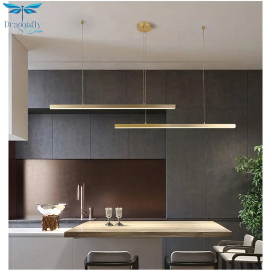 Modern Led Linear Ceiling Chandeliers Dining Room Living Bedroom Hanging Light Kitchen Pendant Lamp