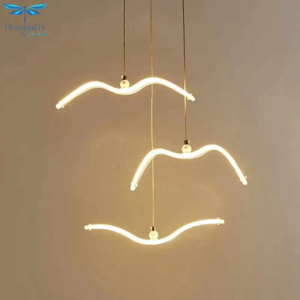 Modern Led Pendant Light For Living Room/Dining White Lamp Coffee House Bedroom Suspension Acrylic