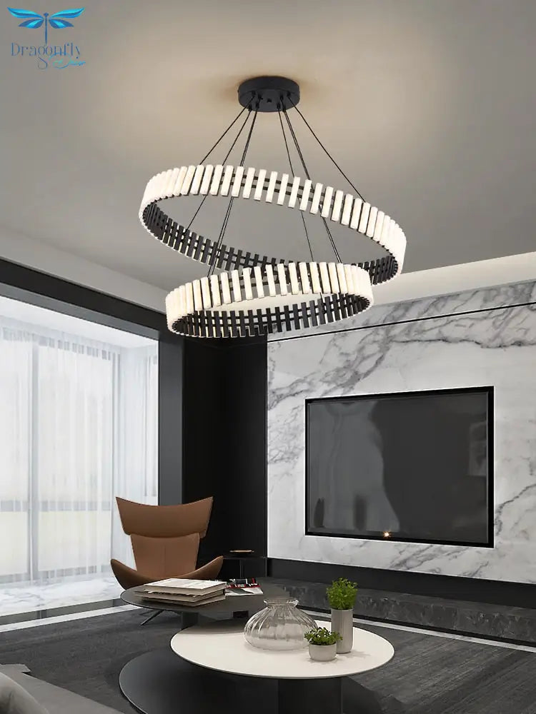 Modern Led Piano Ceiling Chandeliers Nordic Ring Living Dining Room Pendant Lamp Bar Bedroom
