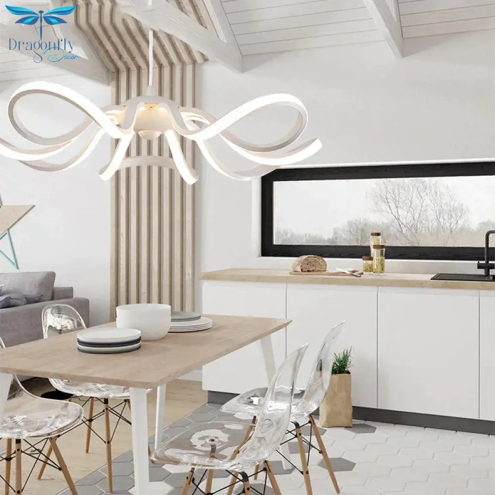 Modern Led Simple Flower Pendant Lights Lamp For Living Room Cristal Lustre Hanging Ceiling Fixtures