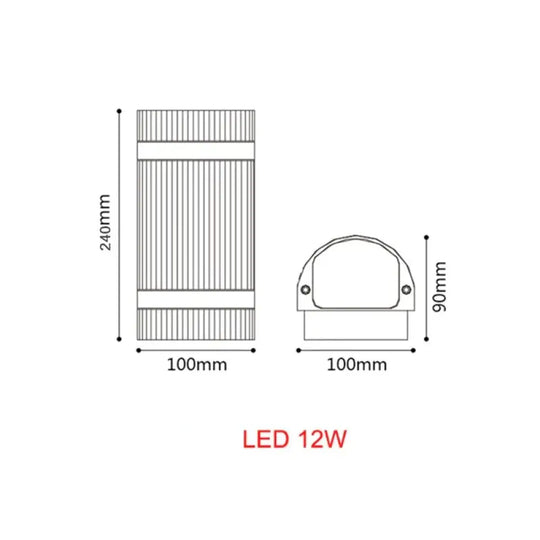 Modern Led Wall Light Outdoor Ip65 Waterproof Aluminum Black Lamps Porch Garden Lamp 6W 12W 110V