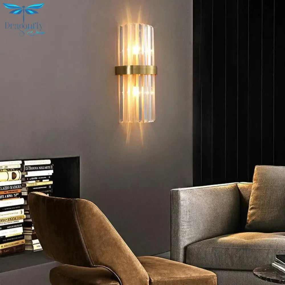 Modern Light Luxury Living Room Background Copper Wall Lamp Lamps