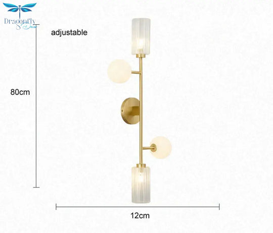 Modern Light Luxury Room Double - Headed All - Copper Wall Lamp Includes A Light Source Copper Lamps