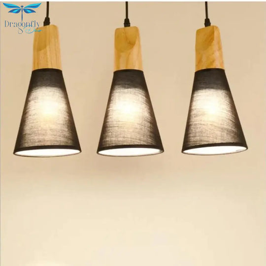 Modern Lights Pendant Natural Wooden Lamp Lighting Fixture For Cafe Bar Living Room Kitchen Island