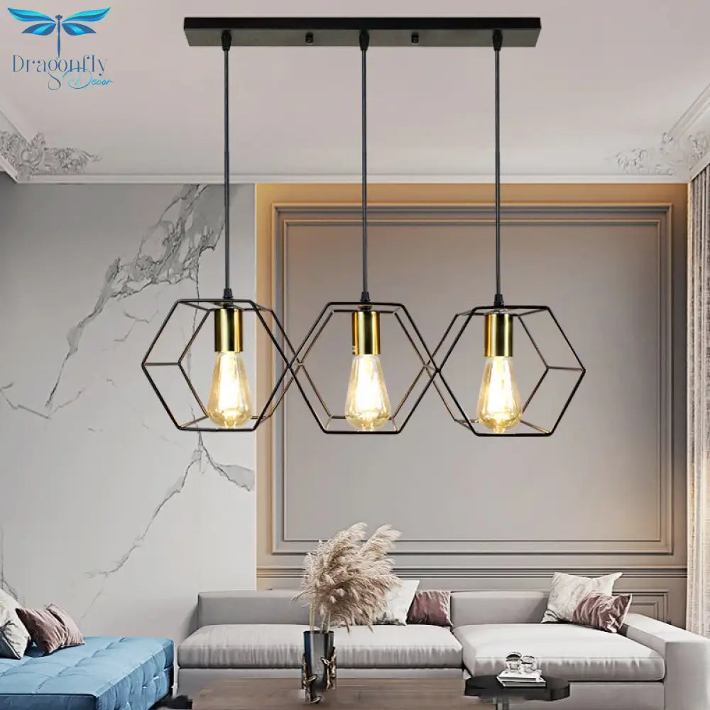Modern Loft 3/5 Led Hanging Lighting Metal Pendant Lamp Indoor For Living Room Kitchen Light