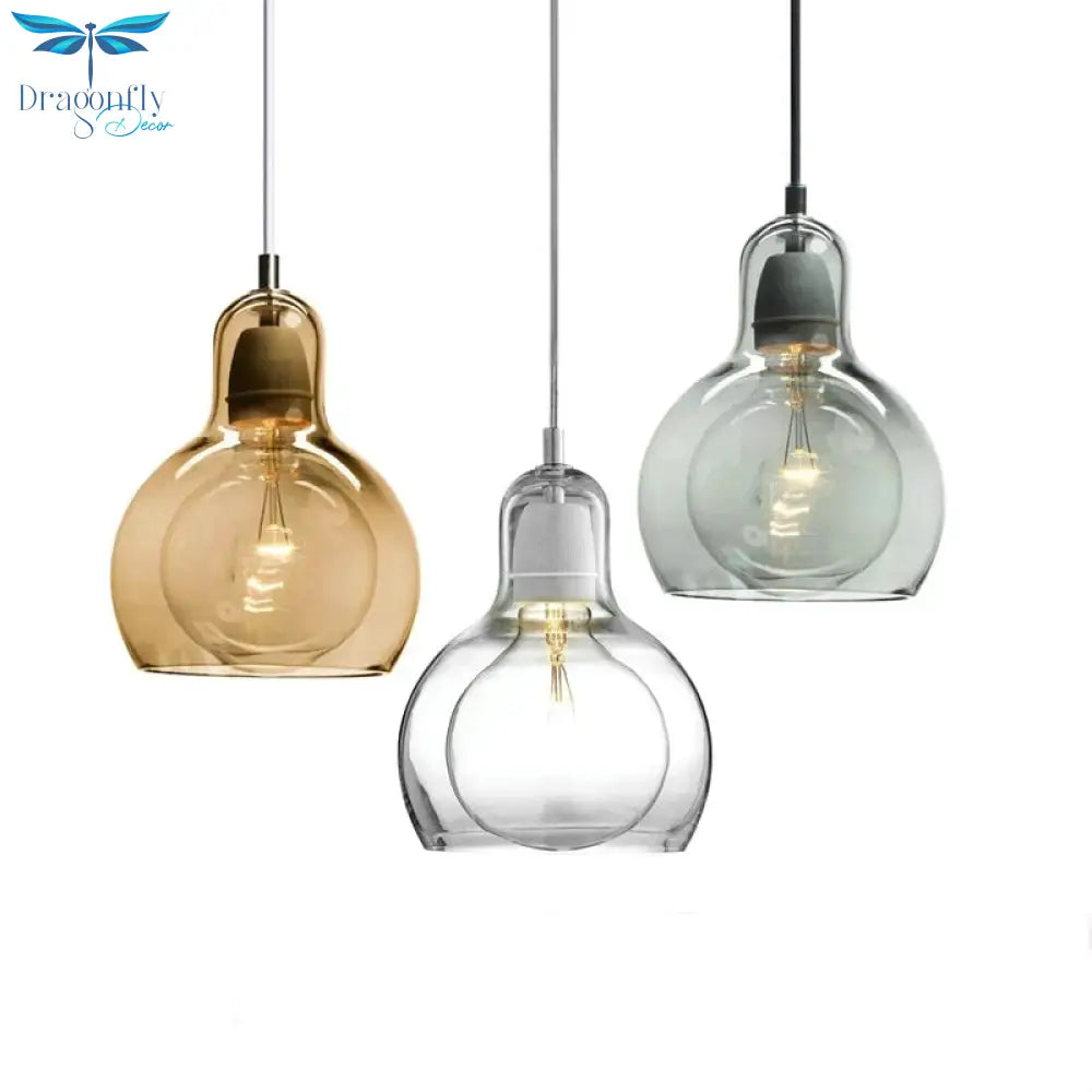 Modern Loft Cord Pendant Lights Clear Glass Lampshade Celling With E27 Retro Edison Bulb Indoor