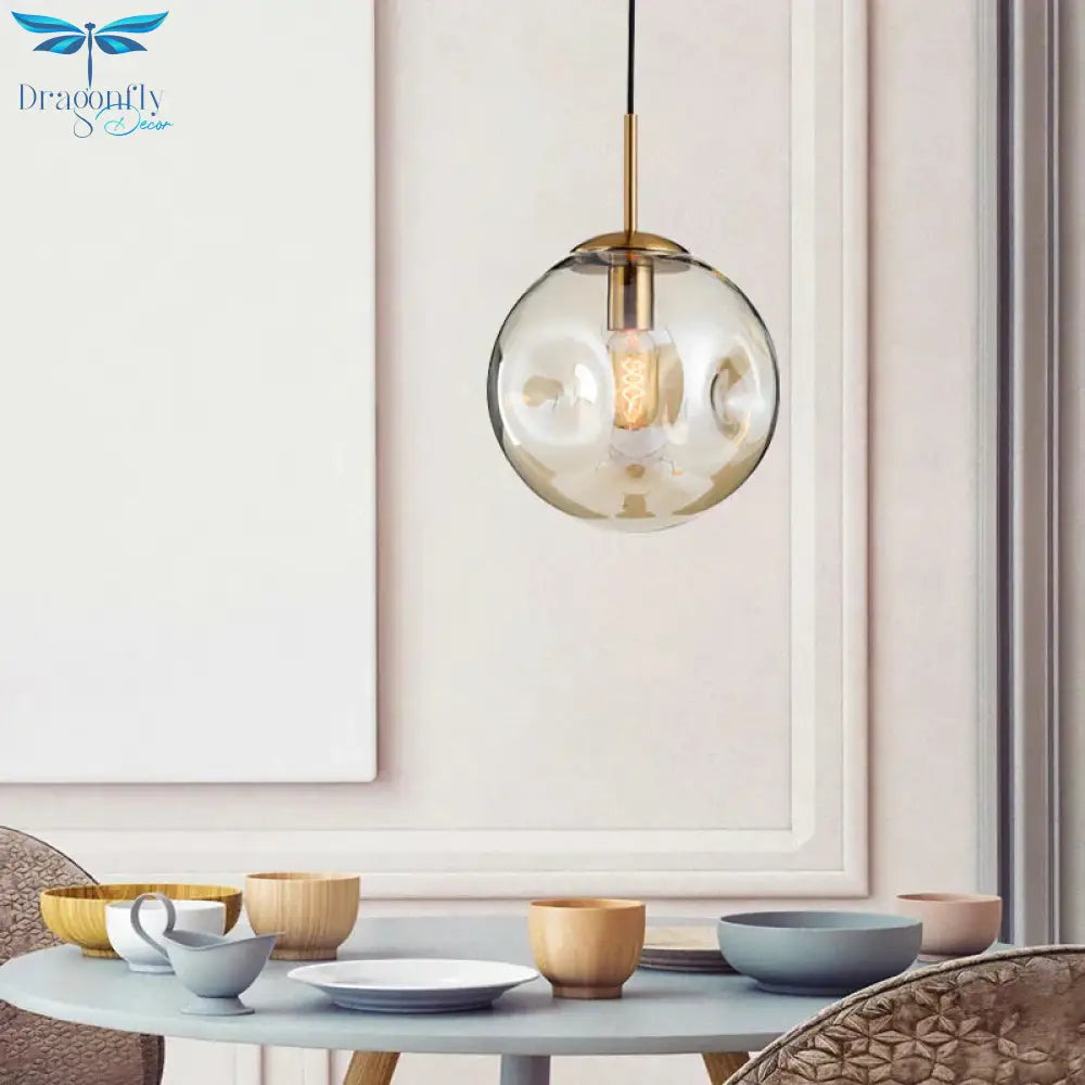 Modern Loft Glass Ball Pendant Light Led E27 Nordic Hanging Lamp With 2 Colors For Living Room