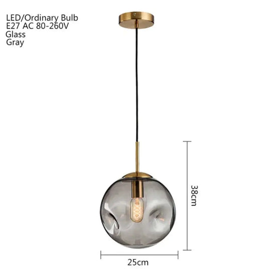 Modern Loft Glass Ball Pendant Light Led E27 Nordic Hanging Lamp With 2 Colors For Living Room