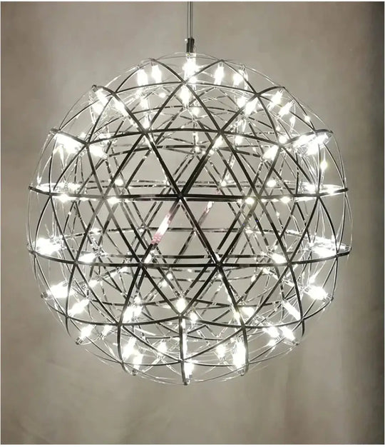 Modern Loft Spark Ball Led Pendant Light Firework Stainless Steel Lamps Dia20Cm 8Inch / Chrome Body