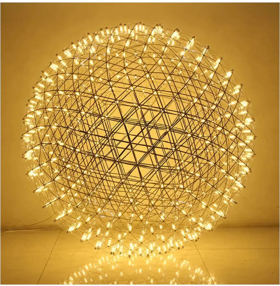 Modern Loft Spark Ball Led Pendant Light Firework Stainless Steel Lamps Dia20Cm 8Inch / Golden Body