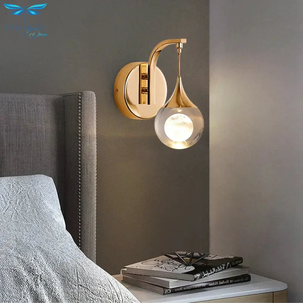 Modern Luxurious Crystal Led Wall Lamp Sconce For Bedroom