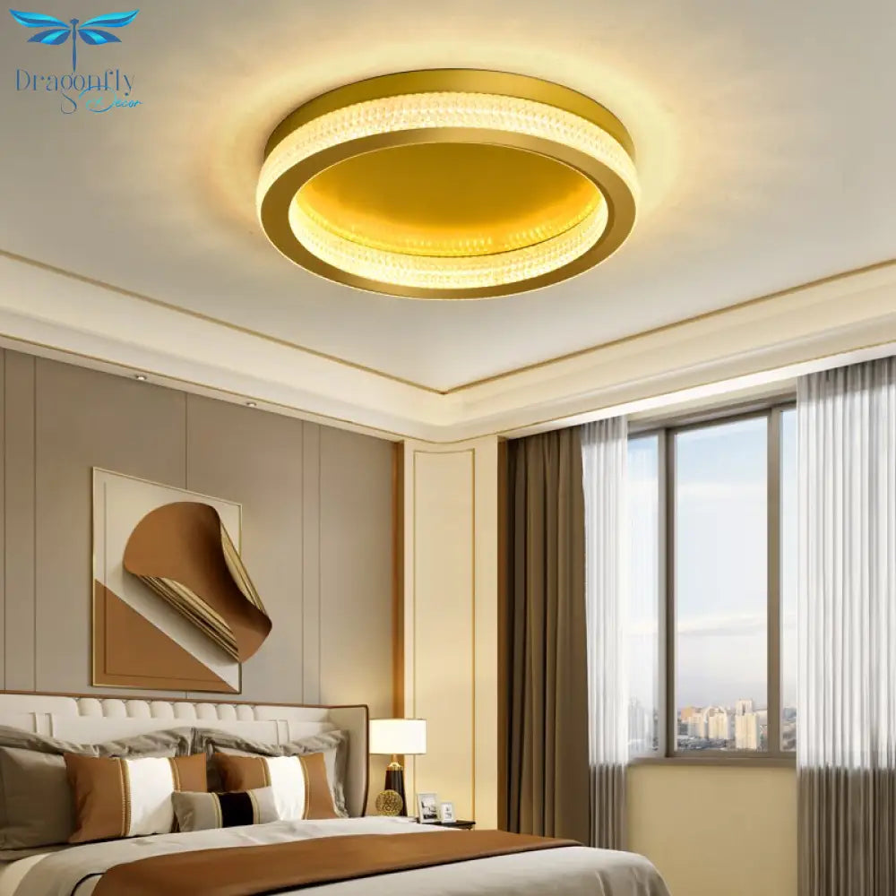 Modern Luxury Black Gold Round Chandelier Crystal Ceiling Lamp Led For Living Room Bedroom Home