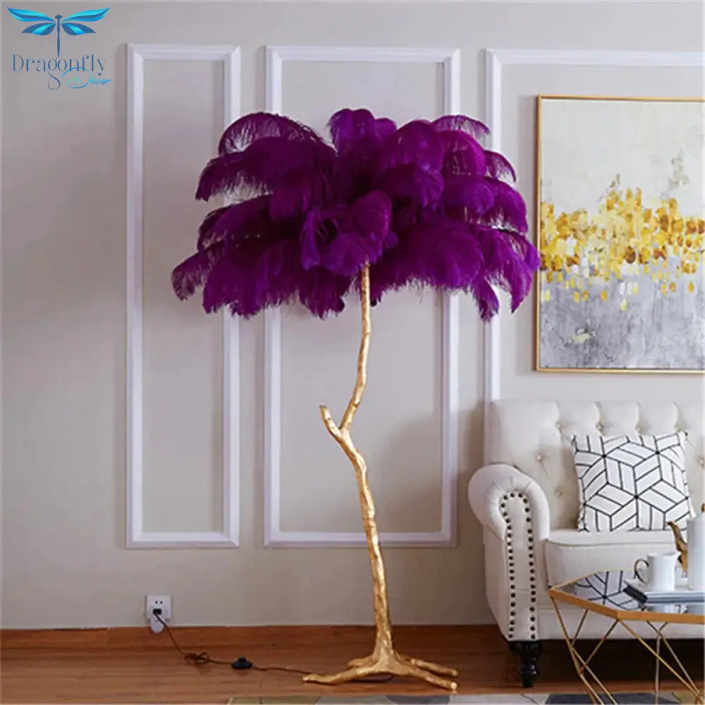 Modern Luxury Feather Floor Lamp Living Room Decoration Light Stand Light Decorative Standing Indoor