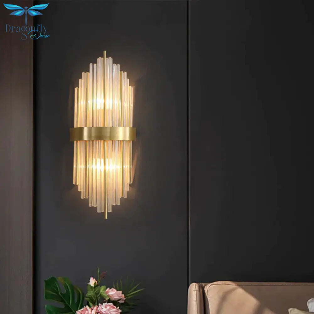 Modern Luxury Living Room Background Wall Lamp Bedroom Bedside Copper Lamps