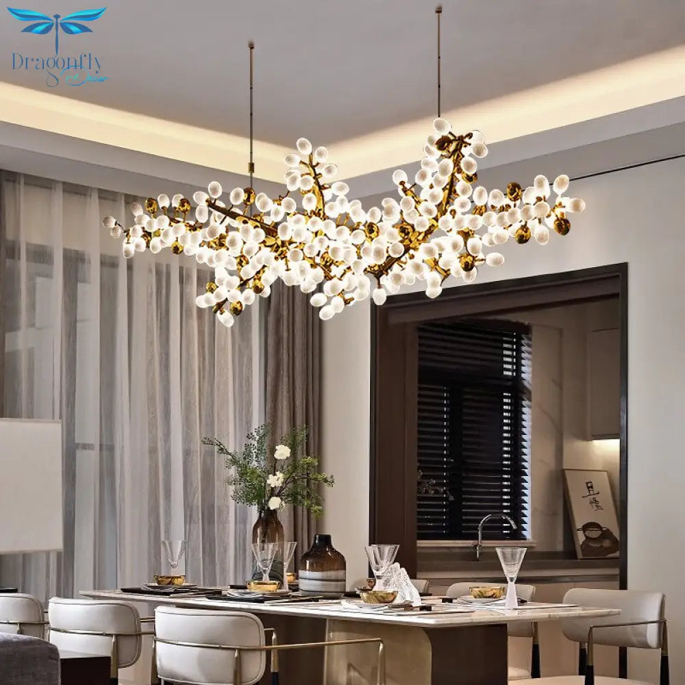 Modern Luxury Restaurant Chandelier Villa Living Room Crystal Lamp Art Decoration Long Glass Ball