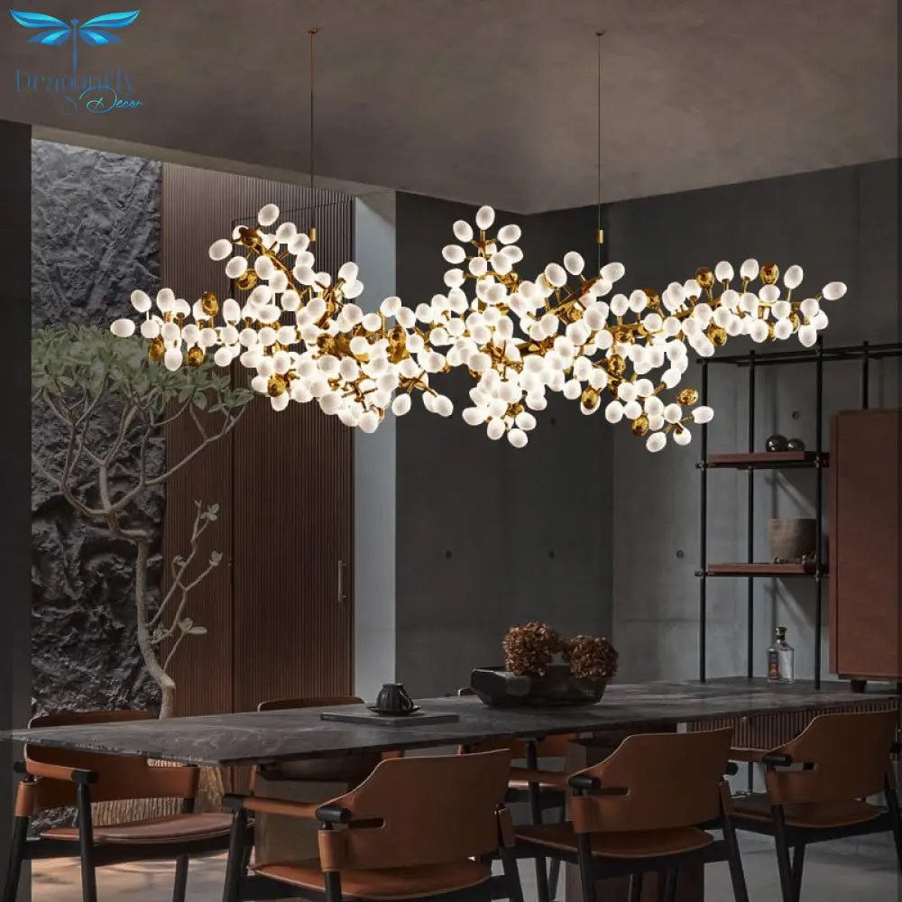 Modern Luxury Restaurant Chandelier Villa Living Room Crystal Lamp Art Decoration Long Glass Ball