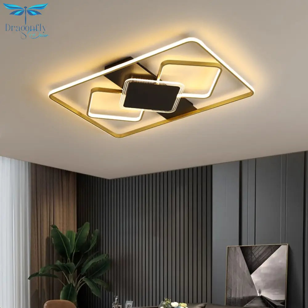 Modern Minimalist Ceiling Lights Gold Black White Geometric Lamp For Kitchen Living Room Bedroom