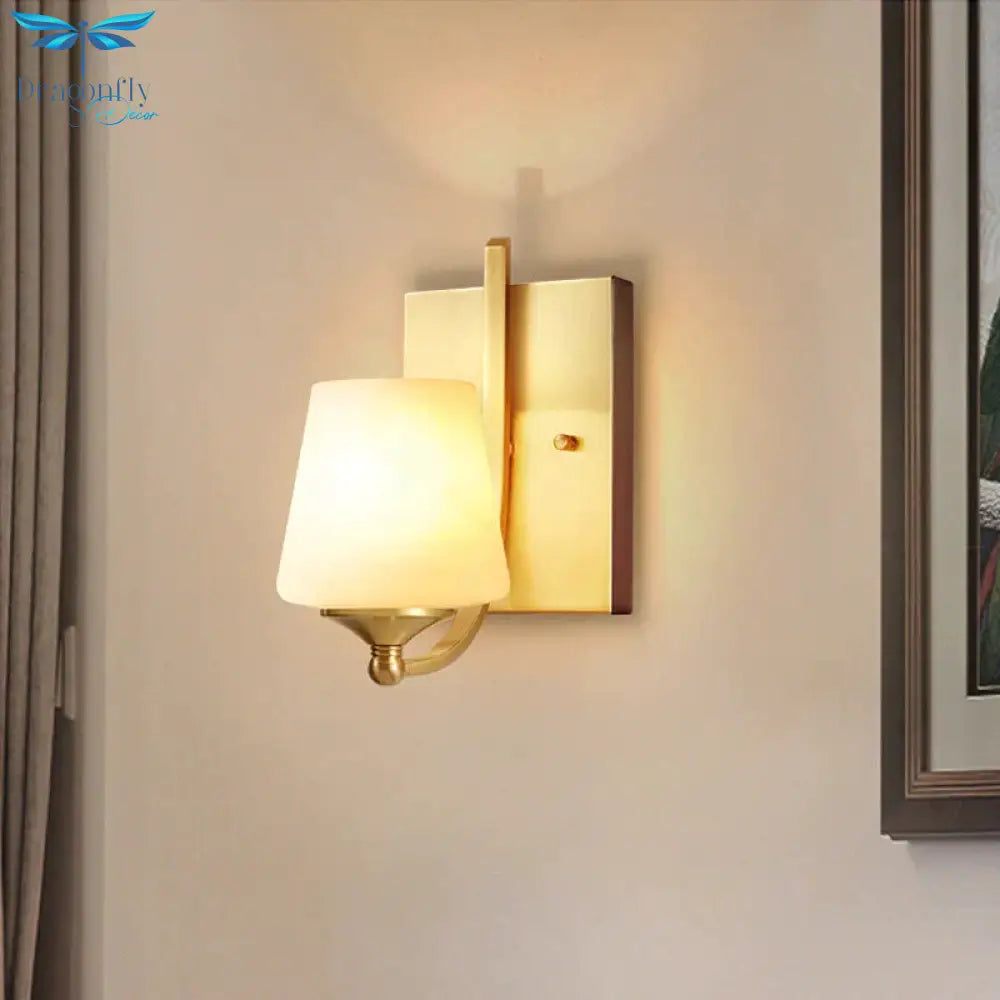 Modern Minimalist Creative Living Room Lamp Bedroom Headlight Aisle Copper Wall Lamps