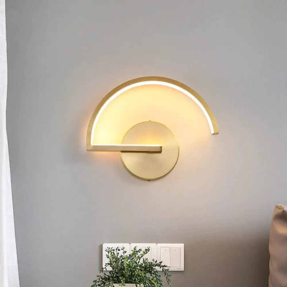 Modern Minimalist Led Bedside Lamp Creative Bedroom Living Room Copper Wall Lamps