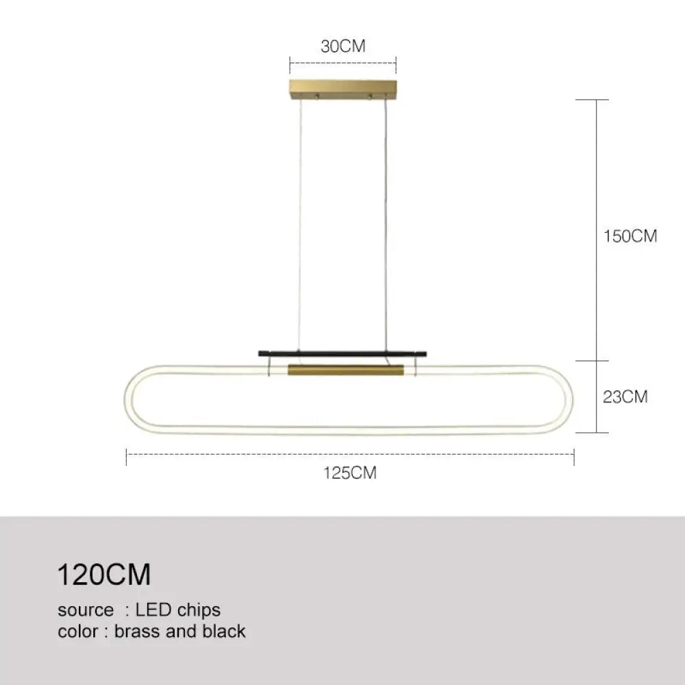 Modern Minimalist Led Pendant Lighting For Dining Room Kitchen Fixture Length 125Cm / Hanging Wire