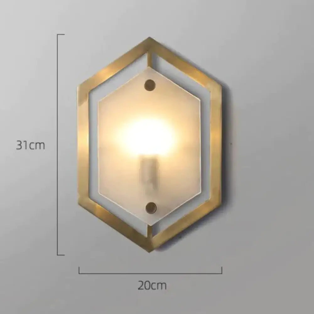 Modern Minimalist Luxury Hexagonal Copper Wall Lamp Does Not Contain A Light Source Lamps