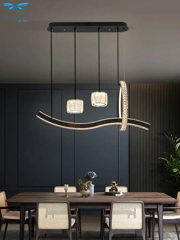 Modern Minimalist Restaurant Chandelier New Long Strip Home Light Luxury Hanging Lamp Living Room