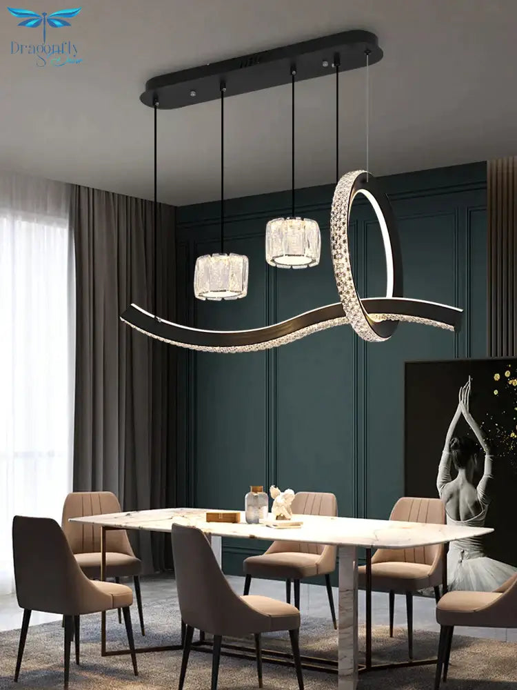Modern Minimalist Restaurant Chandelier New Long Strip Home Light Luxury Hanging Lamp Living Room