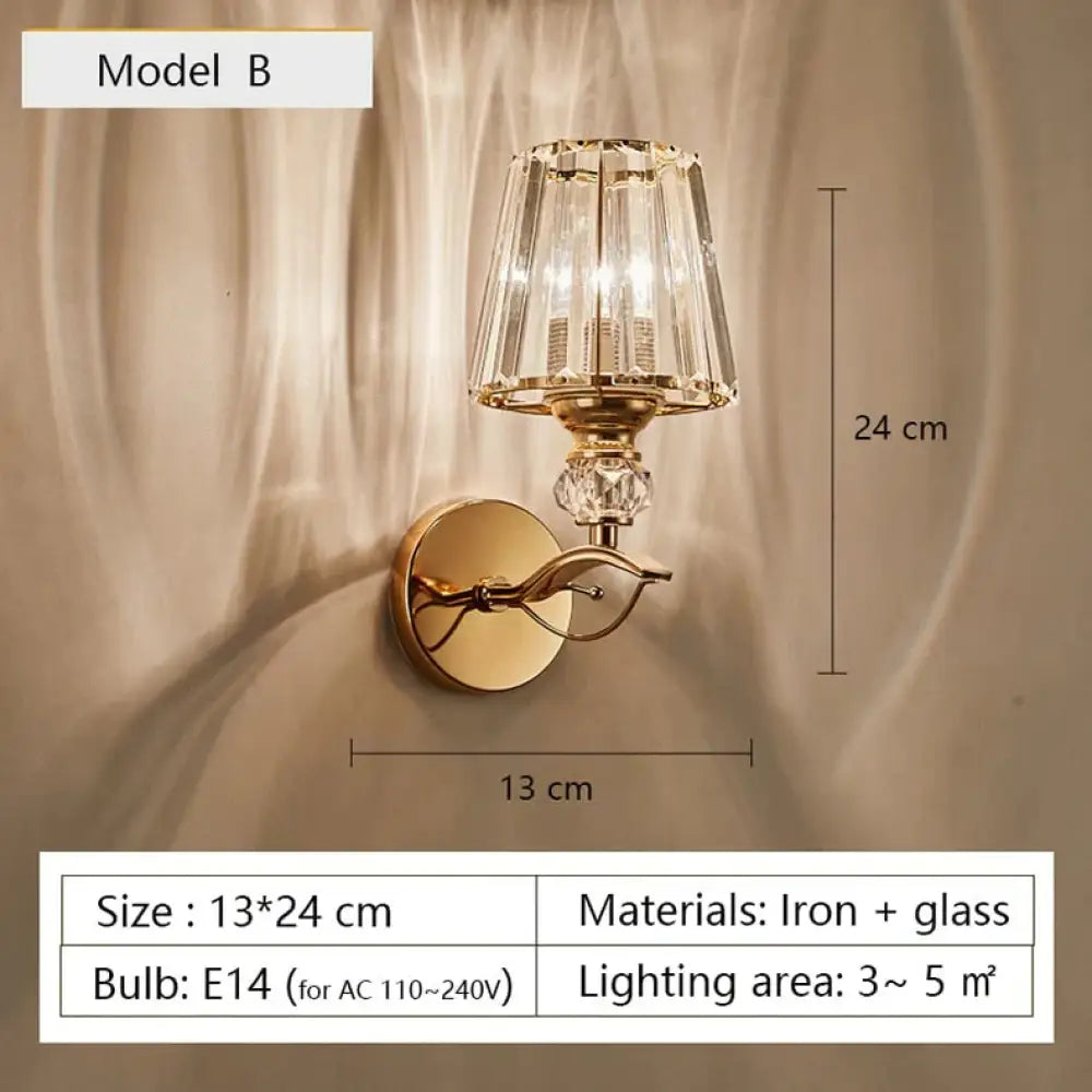 Modern Minimalist Wall Lamp With Glass Shade For Bedside Lighting Living Room B Light
