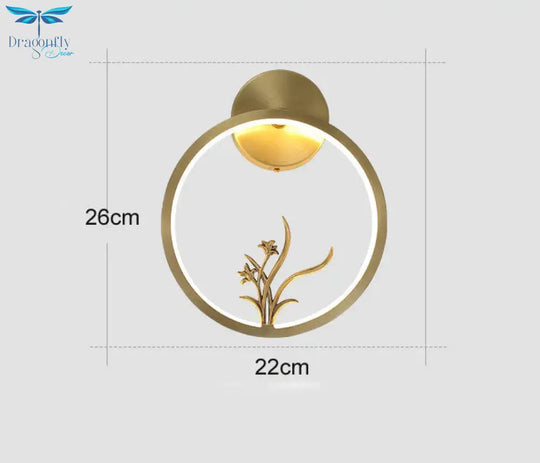 Modern New Simple Living Room Copper Wall Lamp / With Light Source Lamps