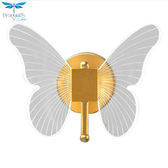 Modern Nordic All Copper Led Butterfly Wall Lamp Wall