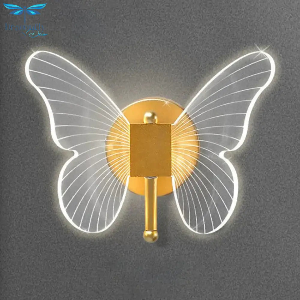 Modern Nordic All Copper Led Butterfly Wall Lamp Wall
