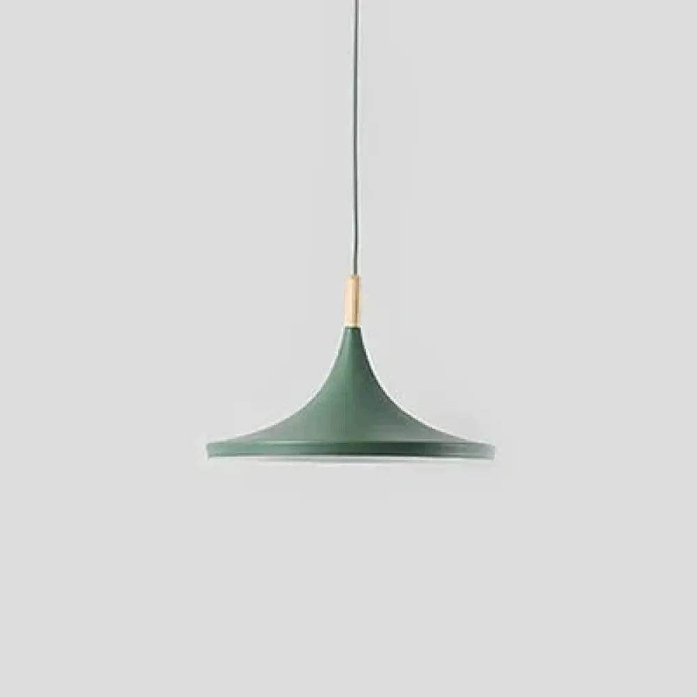 Modern Nordic Pendant Lights Iron Lampshade Wood Led Hanging Lamp B Type Green