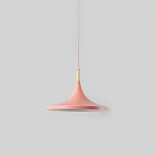 Modern Nordic Pendant Lights Iron Lampshade Wood Led Hanging Lamp B Type Pink