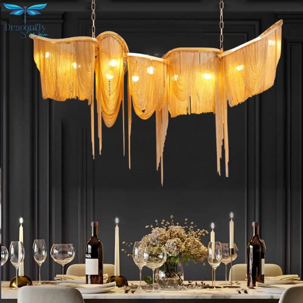 Modern Novelty Tassel Led Chandelier Lighting Living Dining Room Decor Chandeliers Lamp Loft Villa