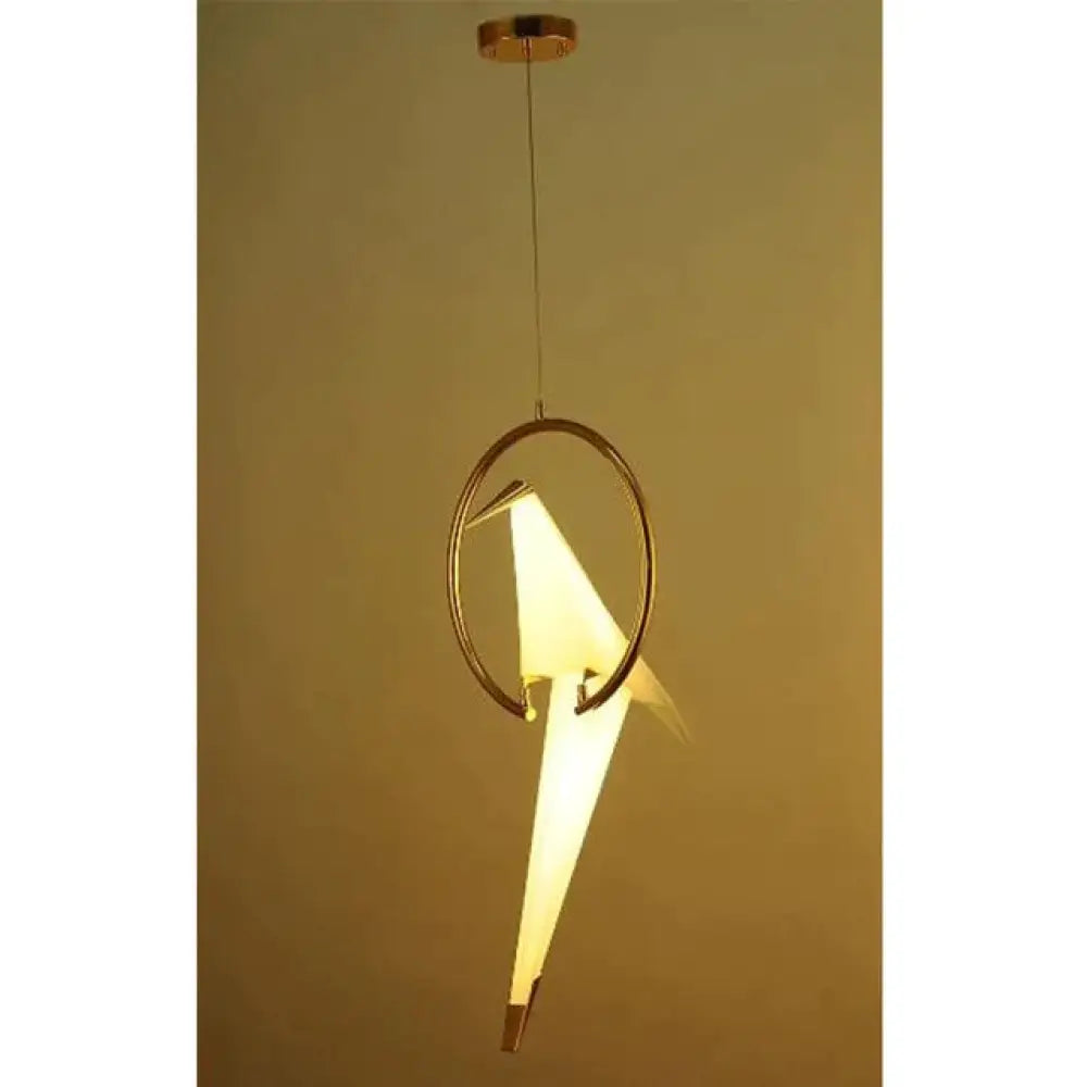 Modern Paper Crane Metal Vintage Chandelier Hanging Light Restaurant Living Dining Children’s