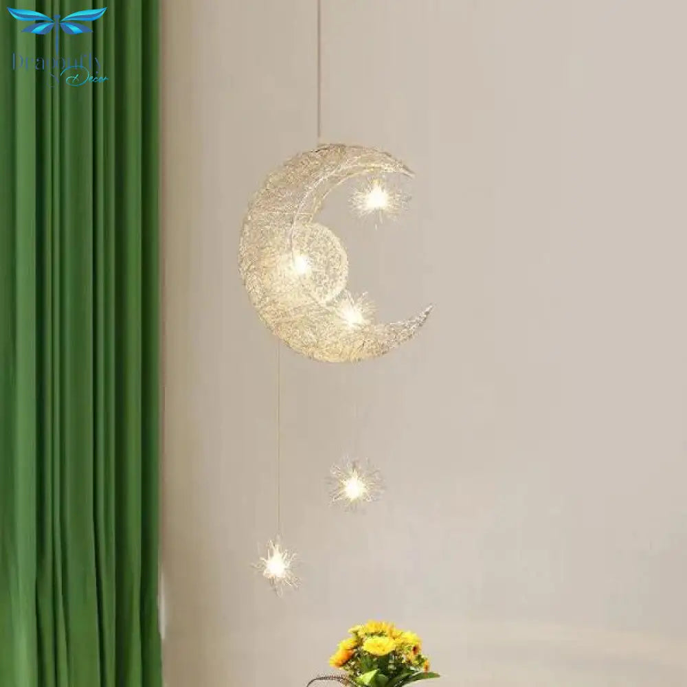 Modern Pendant Lighting Moon Star Hanging Lights Children Bedroom Fixture