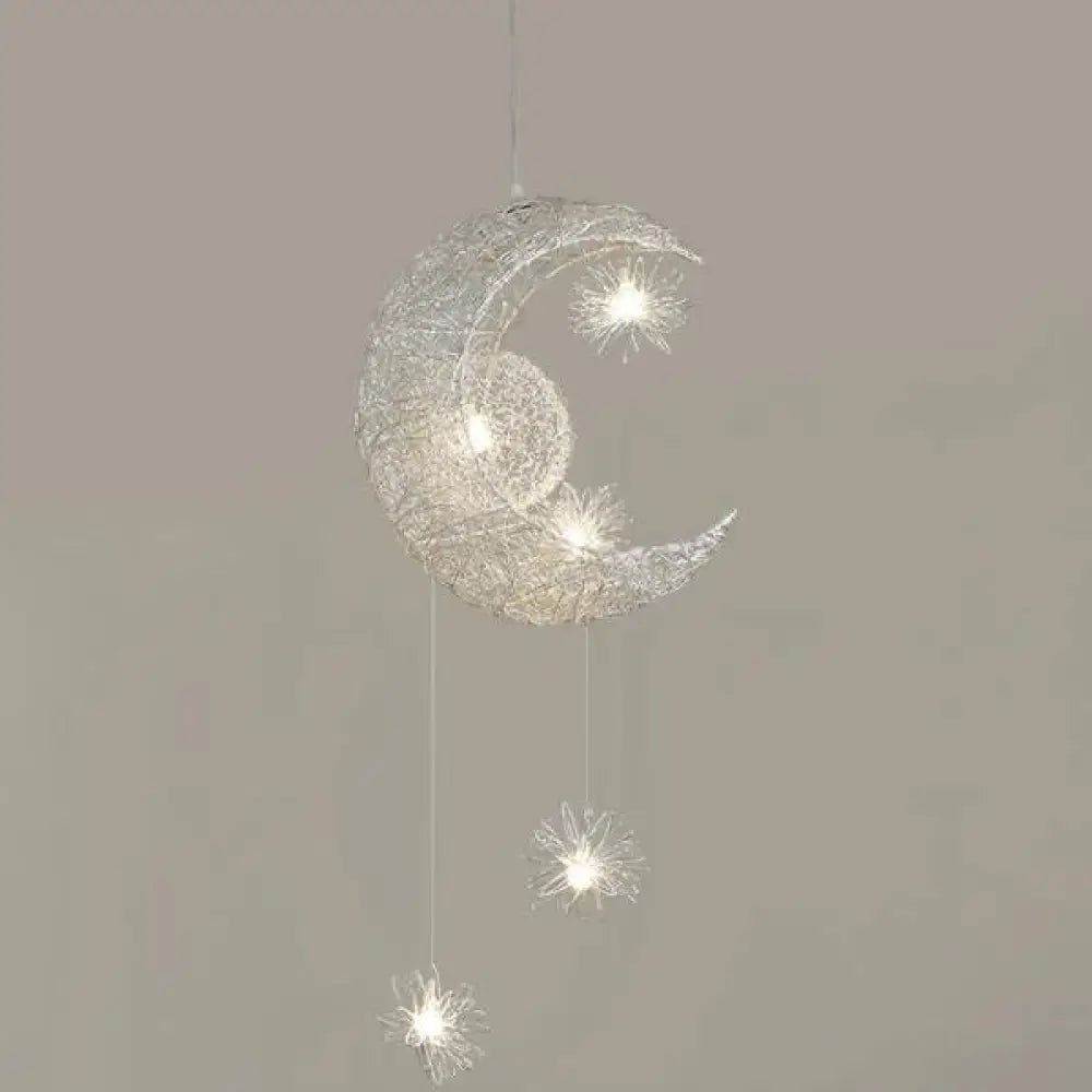 Modern Pendant Lighting Moon Star Hanging Lights Children Bedroom Fixture Cold White