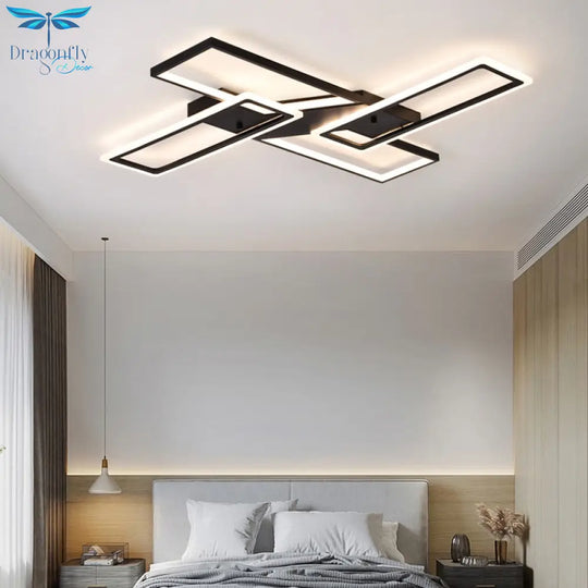 Modern Rectangular Led Chandeliers For Living Room Home Decor Ceiling Light