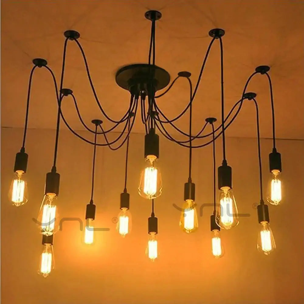 Modern Retro Edison Bulb E27 Vintage Lamps Antique Diy Art Spider Pendant Lights 2 Meters Line Home